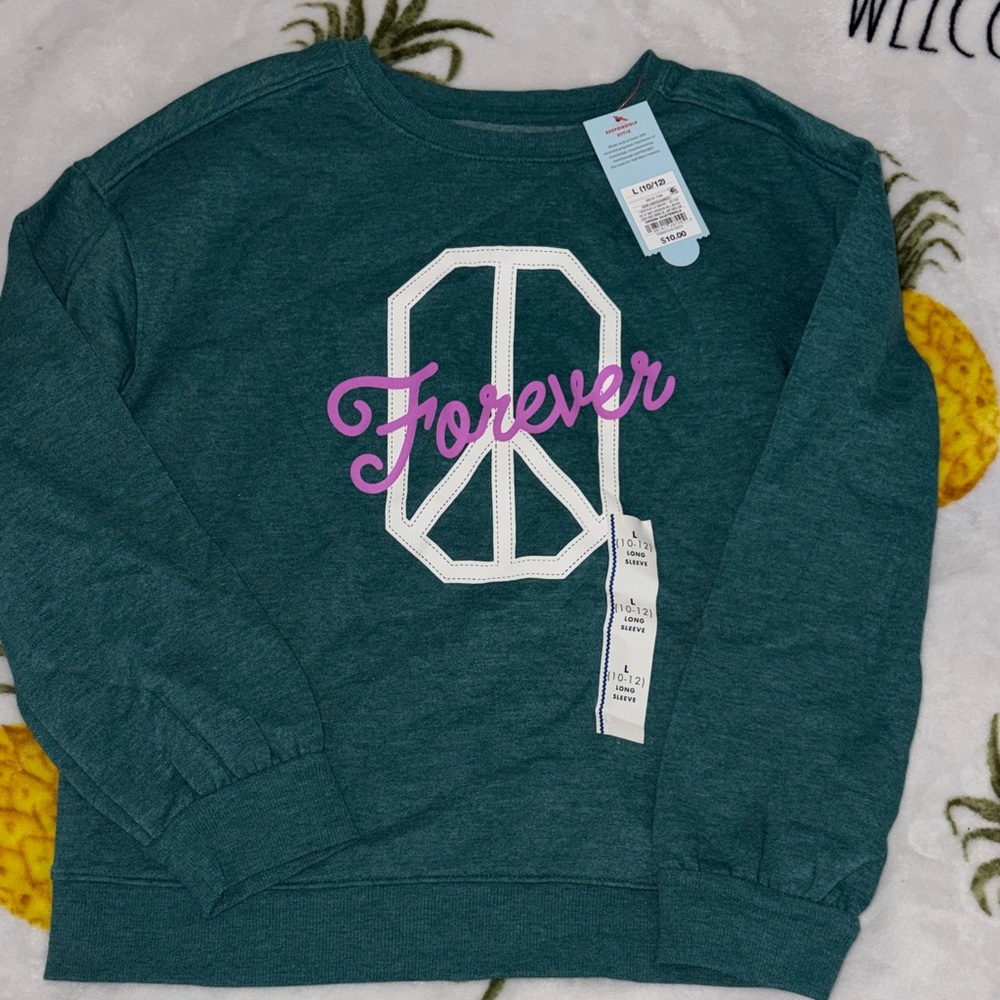 Teal Forever Graphic Sweater 10/12